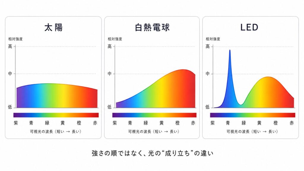 光のスペクトル比較