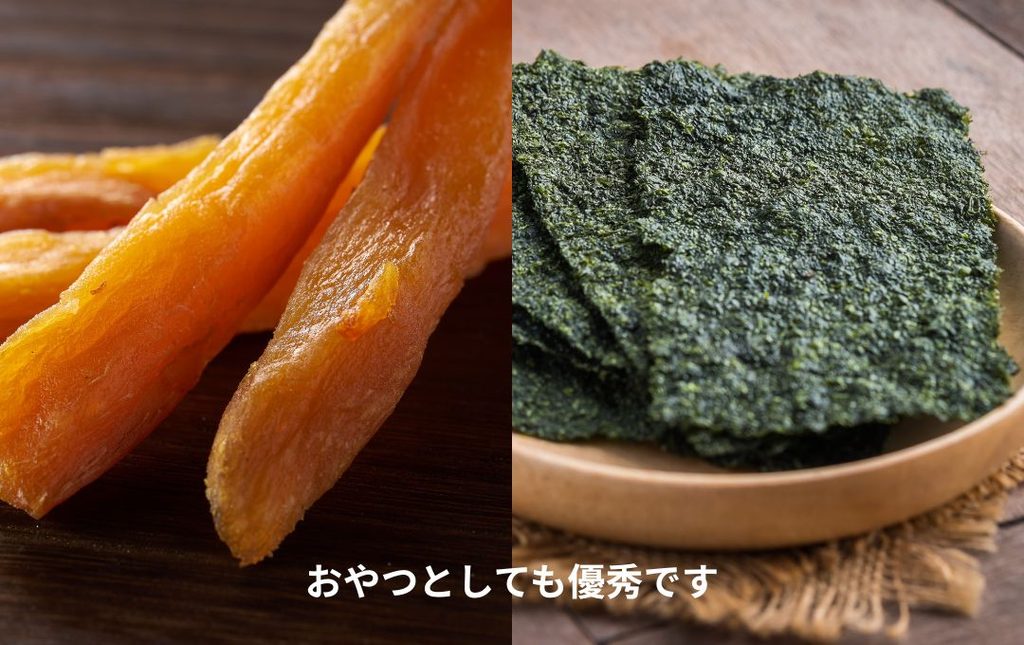 おやつの干し芋と韓国のり